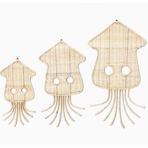 Rotan wanddecoratie Squidy